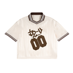 Contrast Stripes Polo Collar T-Shirt