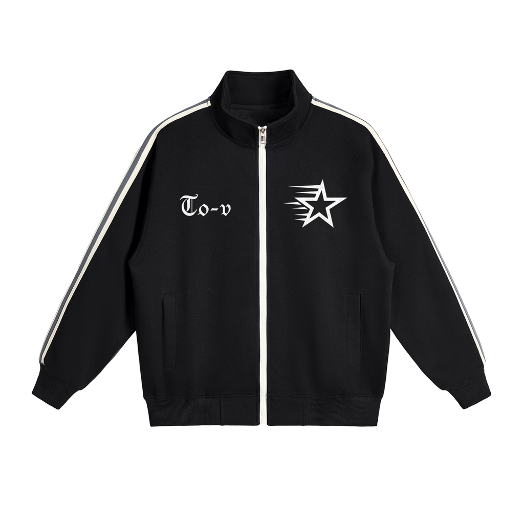 Side-Stripe Stand Collar Jacket