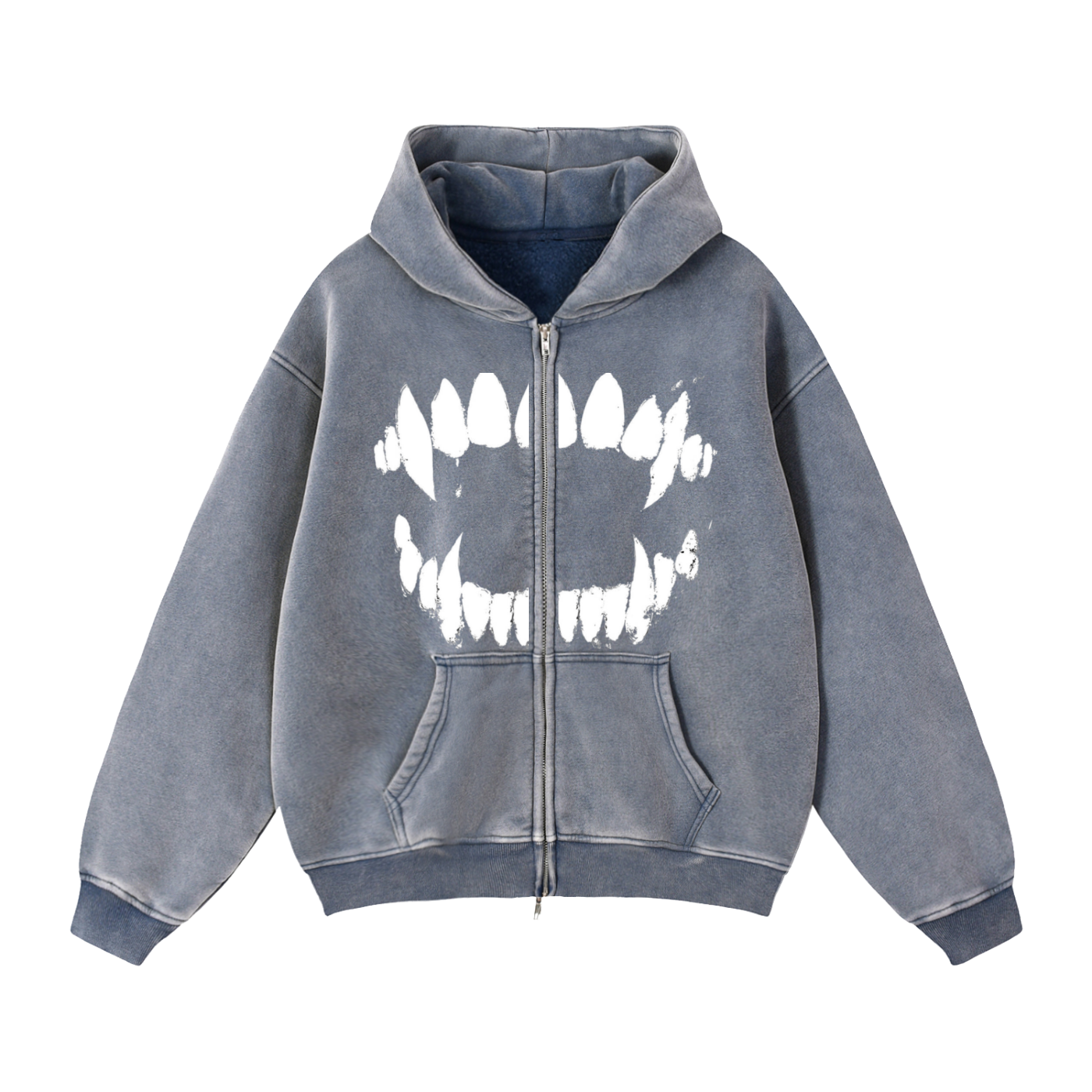 Zip-Through Boxy Fit Hoodie