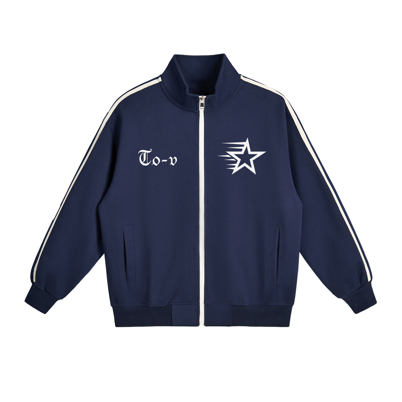 Side-Stripe Stand Collar Jacket