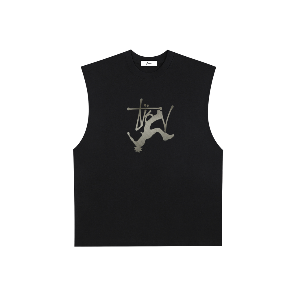 Raw Edge Cotton Tank Top
