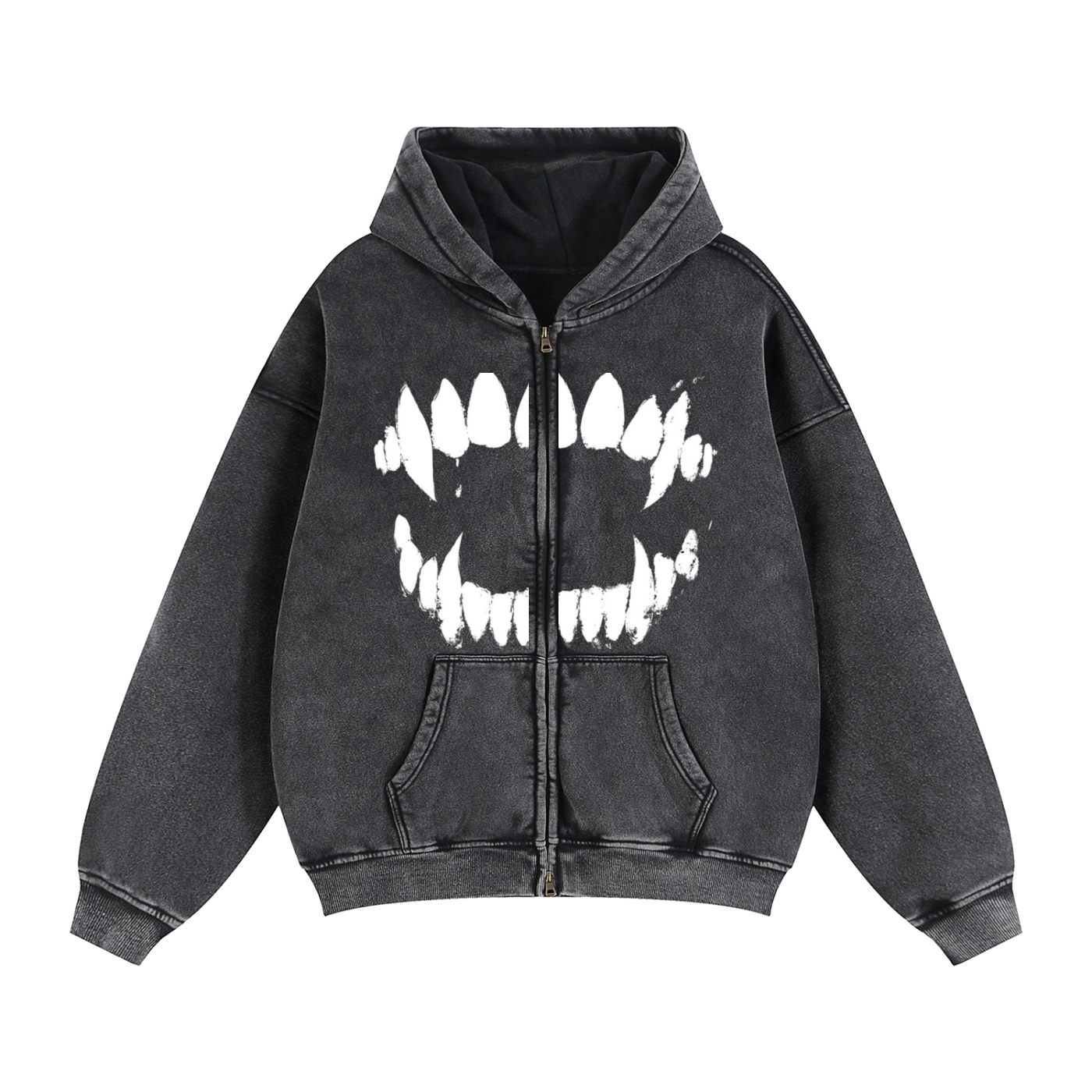 Zip-Through Boxy Fit Hoodie