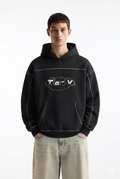 Contrast-Stitched Boxy Fit Hoodie
