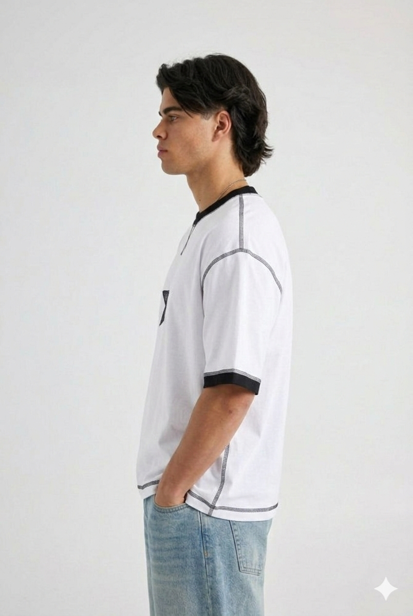 Contrast-Stitched Cotton T-Shirt
