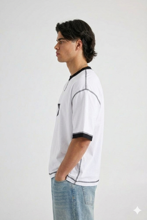 Contrast-Stitched Cotton T-Shirt