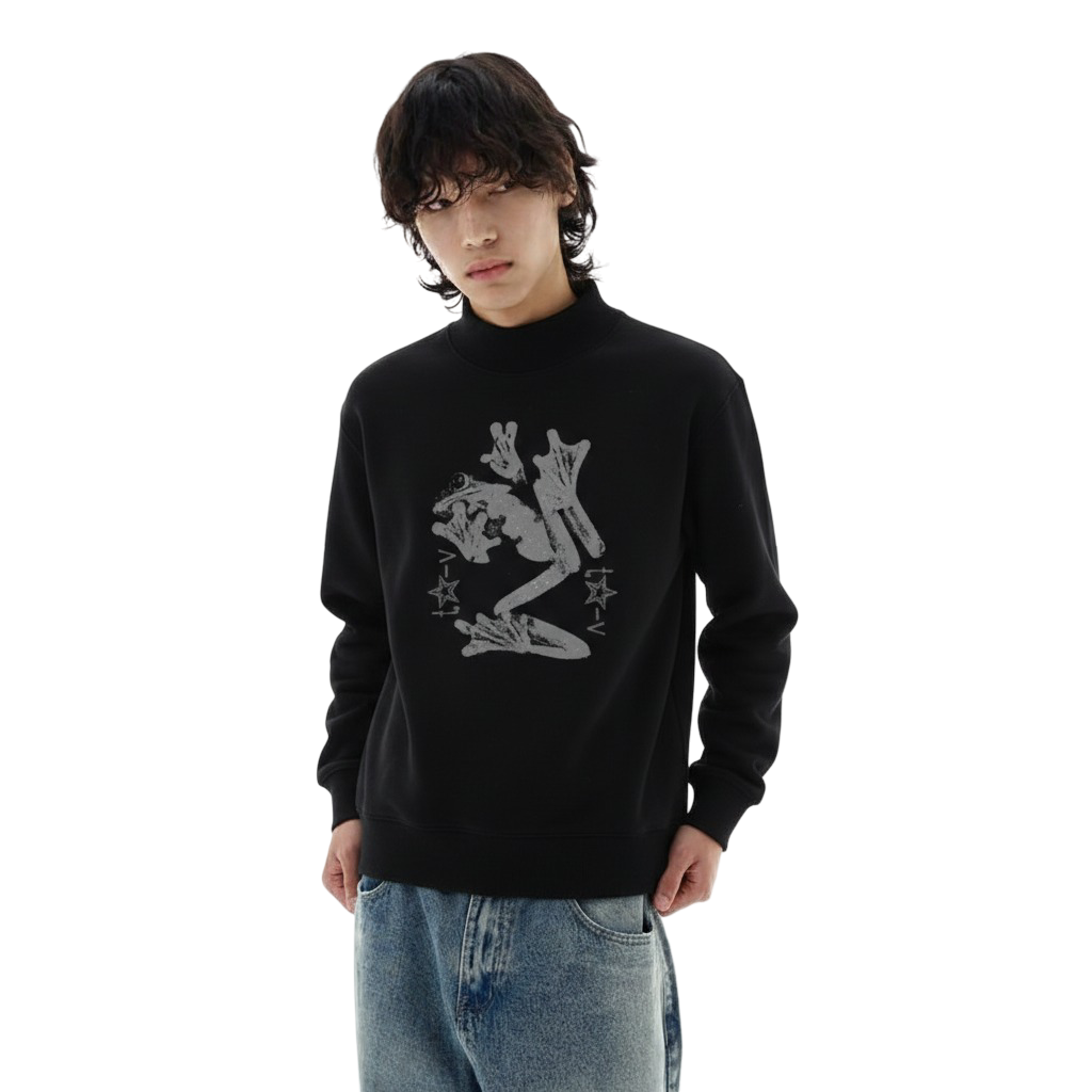 Mock-Neck Crew Sweatshirt