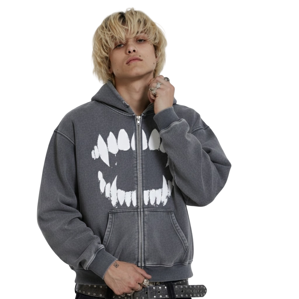 Zip-Through Boxy Fit Hoodie